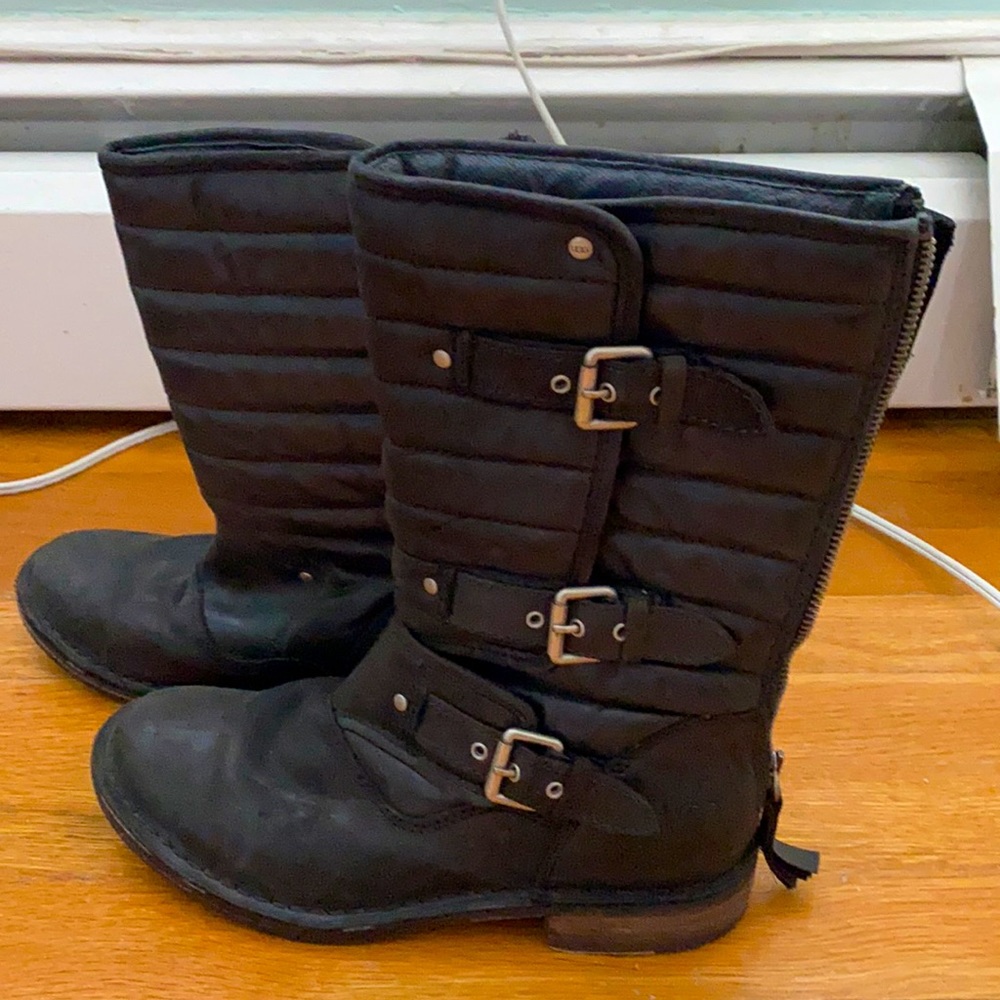 Ugg black leather boots